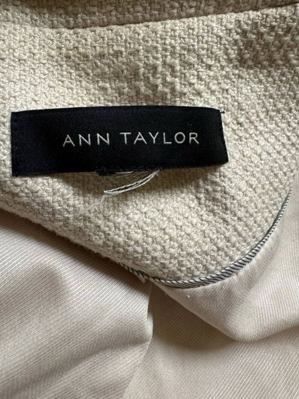 Ann Taylor Beige Textured Blazer Womens Medium (See Measurements) Career Jacket